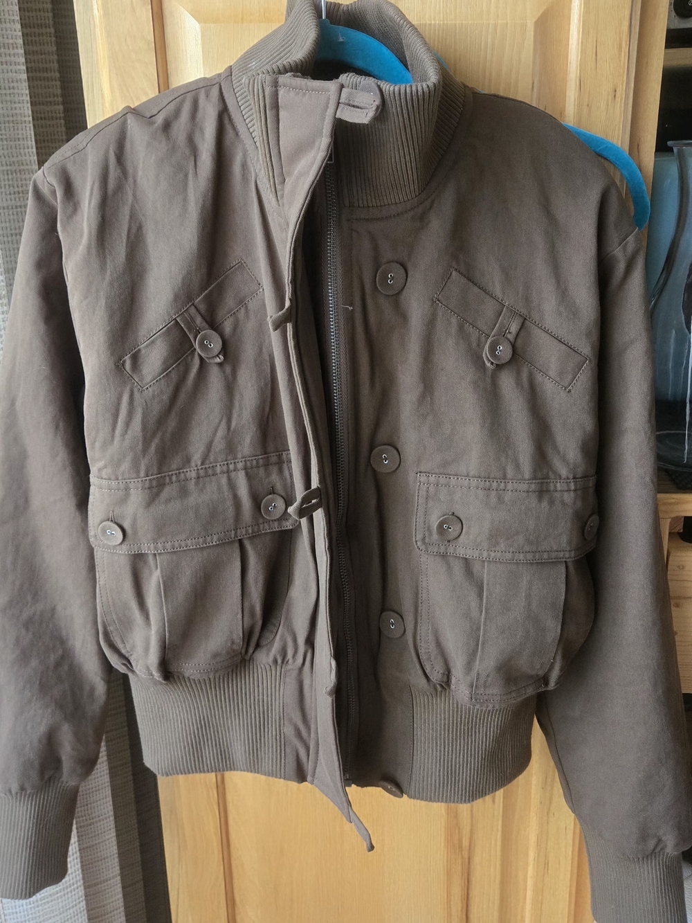 Womans Brown Bomber Jacket - Classic Utility Style